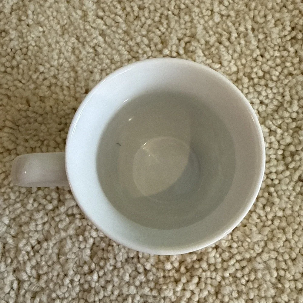 Pier 1 White Tan Floral Porcelain Initial T Ava Microwave Safe Coffee Mug Cup